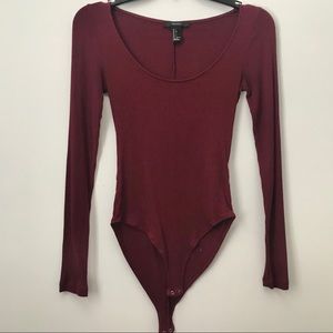 Burgundy Forever 21 Bodysuit
